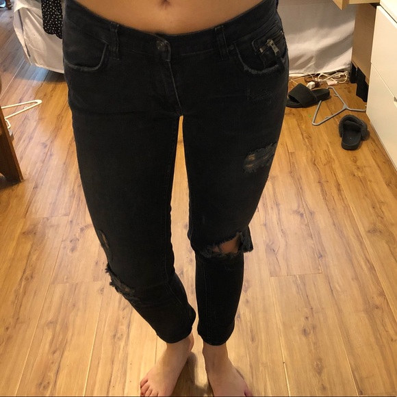 Black Zara Distressed Jeans - Picture 3 of 7